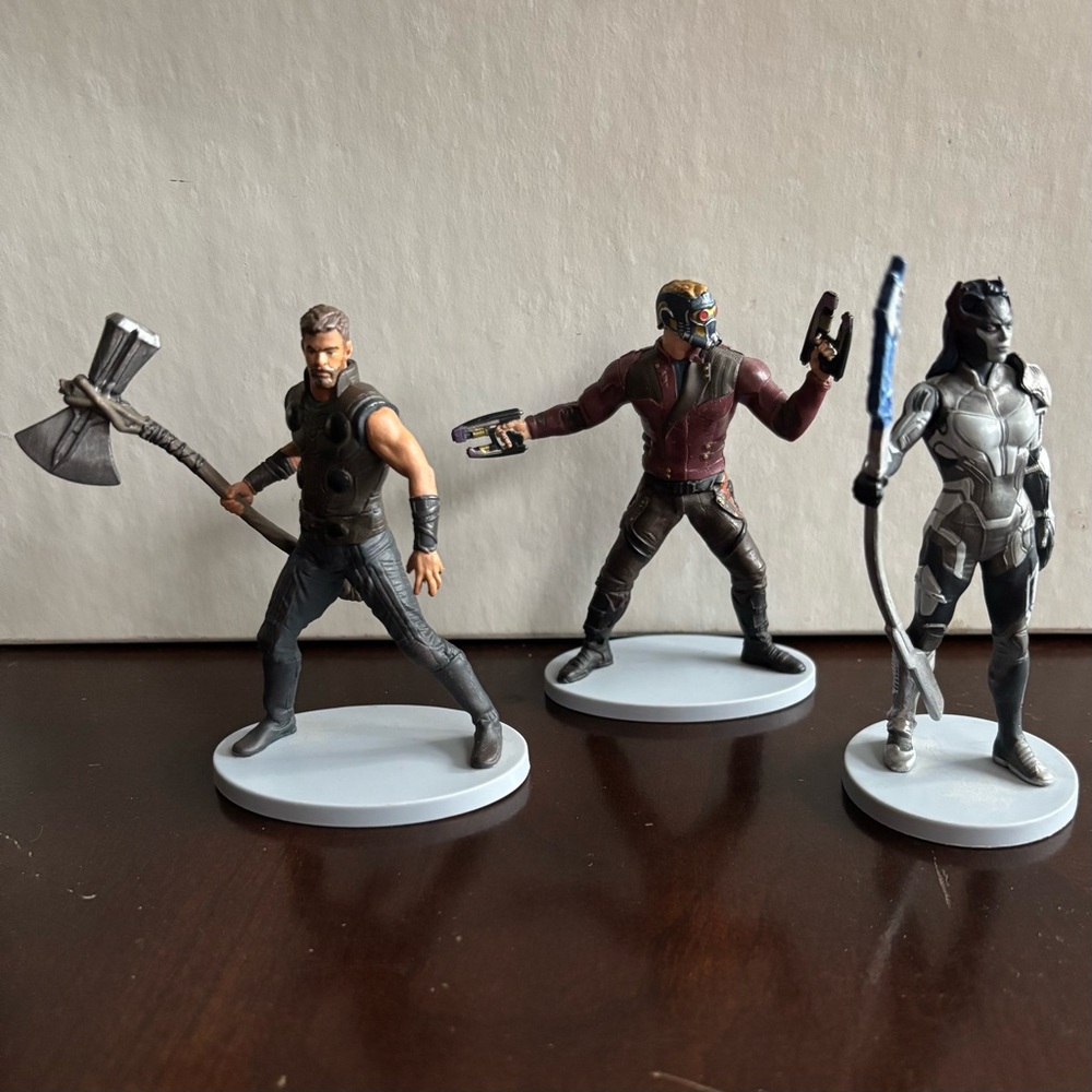 Disney Marvel Superhero Action Figures Cake Toppers Thor, Star-Lord, & Nebula